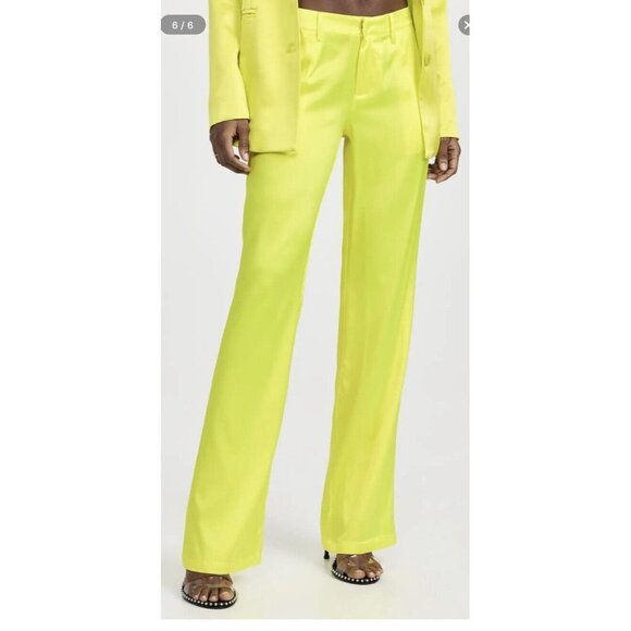 Ser.o.ya Women’sSuki Yellow Silk Pant Career Straight Leg Pants Size Tall-S (U